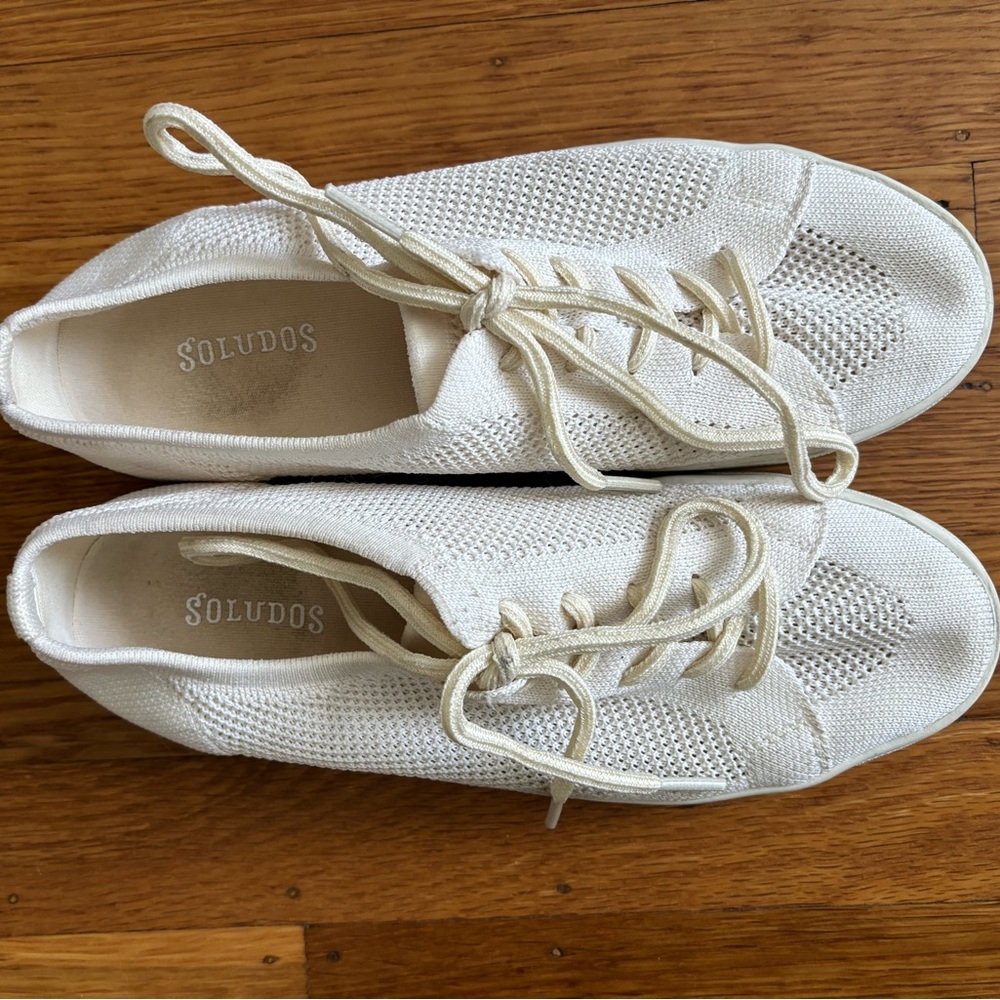 Soludos White Knit Sneakers